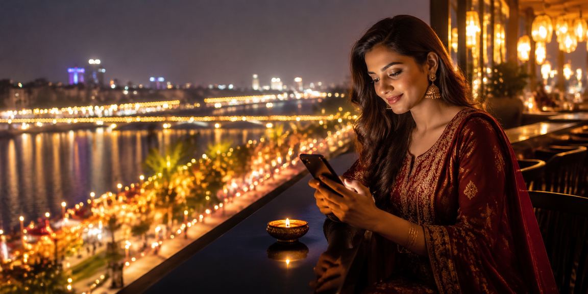 Diwali festival themed live casino mobile gameplay in Ahmedabad